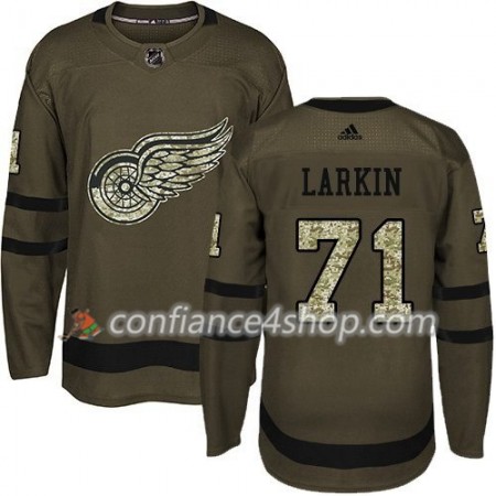 Adidas Maillot de Hockey Detroit Red Wings Dylan Larkin 71 2017-2018 Camo Vert Authentic - Homme